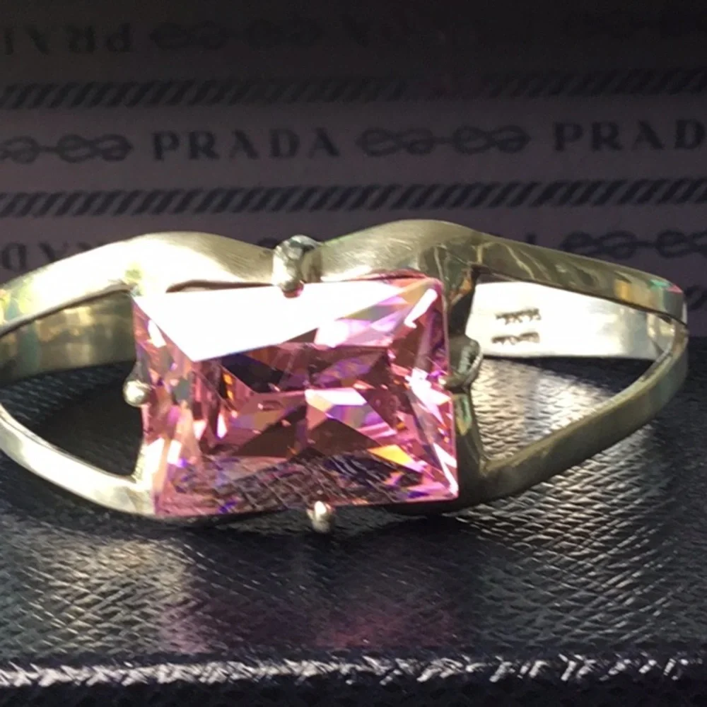SOLD 💚💕💕💕SOLD💕💕💕💕Gorgeous 925 Design Pink Kunzite Mexican Bracelet - Picture 4 of 15